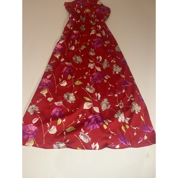 new Banana Republic XS small Red Floral Halter Tie-Neck Maxi Dress Boho - Picture 4 of 10